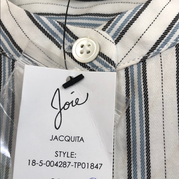 NEW • Joie • Jaquita Short Sleeve Blouse Stripe - Picture 6 of 6